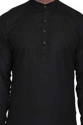 Black rayon kurta paired with rayon dhoti style salwar 4