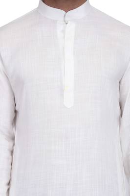 White cotton kurta paired with black rayon dhoti style salwar 4