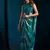 Rama color satin silk with foil patta & zircon handwork border saree