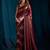 Maroon color satin silk with foil patta & zircon handwork border saree