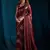 Maroon color satin silk with foil patta & zircon handwork border saree