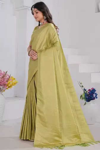 Light Green Pure Kanjeevaram Silk Rose Floral Woven Zari Design Saree With Blouse