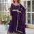 Purple faux blooming embroidered anarkali set with dupatta