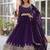 Purple faux blooming embroidered anarkali set with dupatta