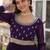 Purple faux blooming embroidered anarkali set with dupatta