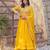 Yellow faux blooming embroidered anarkali set with dupatta