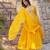 Yellow faux blooming embroidered anarkali set with dupatta