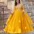 Yellow faux blooming embroidered anarkali set with dupatta