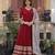 Maroon faux blooming embroidered anarkali set with dupatta