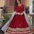 Maroon faux blooming embroidered anarkali set with dupatta