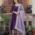 Purple star georgette embroidered anarkali set with dupatta