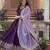 Purple star georgette embroidered anarkali set with dupatta