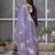 Purple star georgette embroidered anarkali set with dupatta