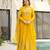 Yellow faux blooming embroidered anarkali set with dupatta