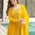 Yellow faux blooming embroidered anarkali set with dupatta