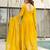 Yellow faux blooming embroidered anarkali set with dupatta