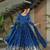 Blue chinon embroidered anarkali set with dupatta