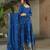 Blue chinon embroidered anarkali set with dupatta