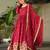 Maroon chinon embroidered anarkali set with dupatta
