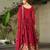 Maroon chinon embroidered anarkali set with dupatta