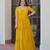 Yellow faux blooming beads embroidered designer anarkali set