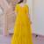 Yellow faux blooming beads embroidered designer anarkali set