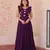 Purple faux blooming beads embroidered designer anarkali set