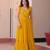 Yellow faux blooming beads embroidered designer anarkali set
