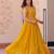 Yellow faux blooming beads embroidered designer anarkali set
