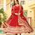 Maroon faux blooming embroidered anarkali set with dupatta