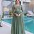 Sea green silver crunchy beads embroidered designer anarkali set