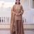 Brown fendi crush embroidered sharara set with dupatta
