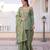 Sea green fendi crush embroidered sharara set with dupatta