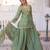 Sea green fendi crush embroidered sharara set with dupatta