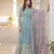 Sky blue faux georgette embroidered anarkali set with dupatta