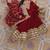 Maroon faux blooming embroidered anarkali set with dupatta