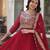 Maroon faux blooming embroidered anarkali set with dupatta