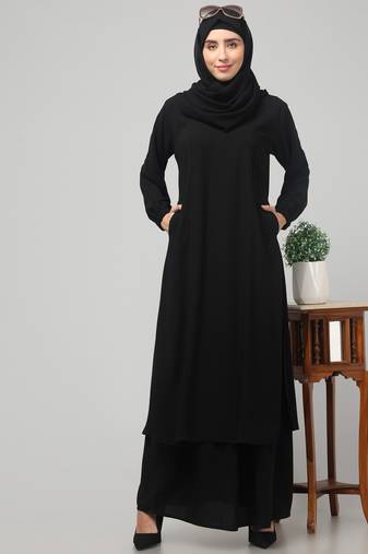 Burqa for Women and Girls Side pocket Black
