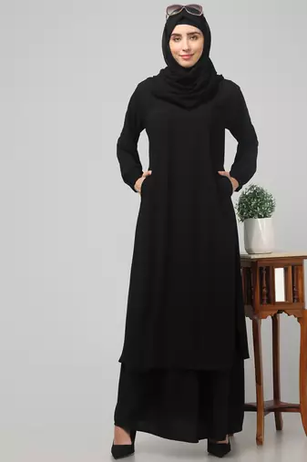 Burqa for Women and Girls Side pocket Black
