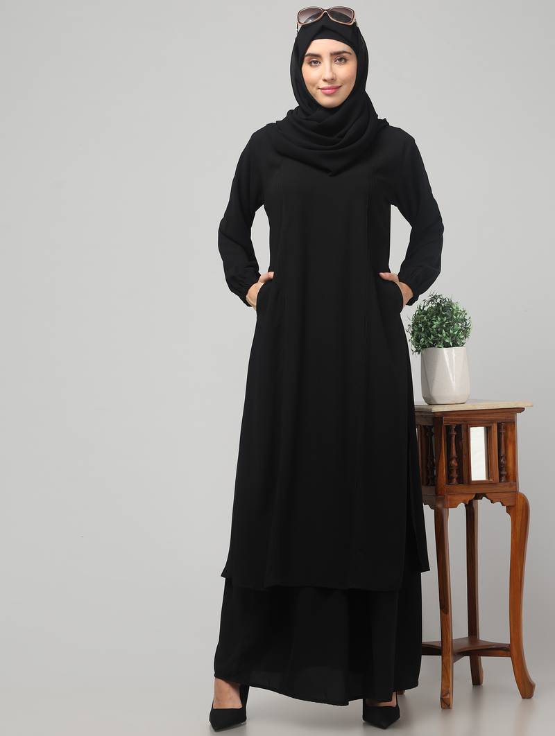 Burqa for Women and Girls Side pocket Black