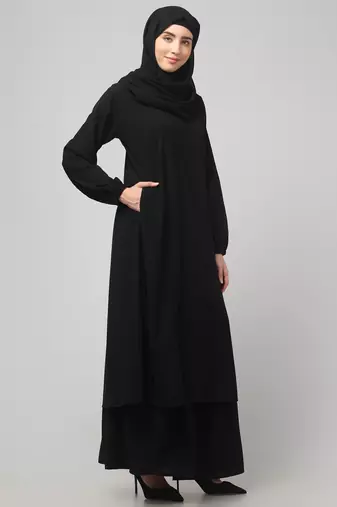 Burqa for Women and Girls Side pocket Black