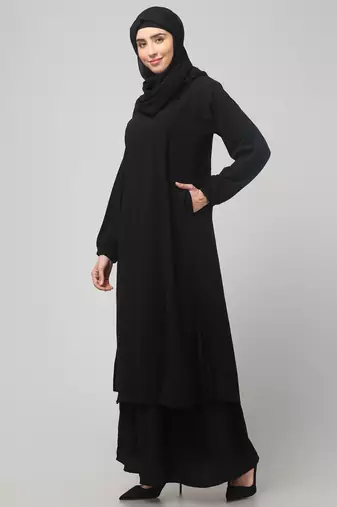 Burqa for Women and Girls Side pocket Black