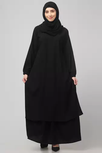 Burqa for Women and Girls Side pocket Black