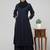 abaya Dress with Elasticated Sleeves made with Nida Matte Fabric - Knee length