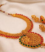 Multicolor kemp temple necklace set