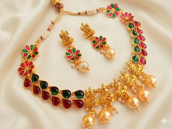 Multicolor kemp lakshmi necklace set 1