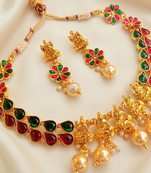 Multicolor kemp lakshmi necklace set