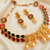 Multicolor kemp lakshmi necklace set