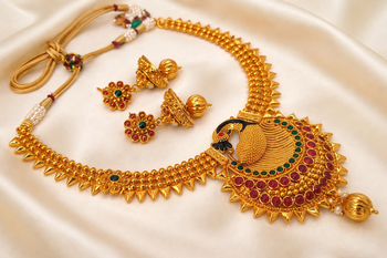 Multicolor kemp peacock necklace set 1
