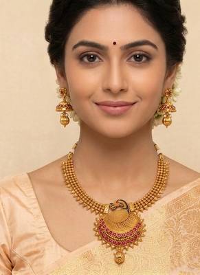 Multicolor kemp peacock necklace set 2